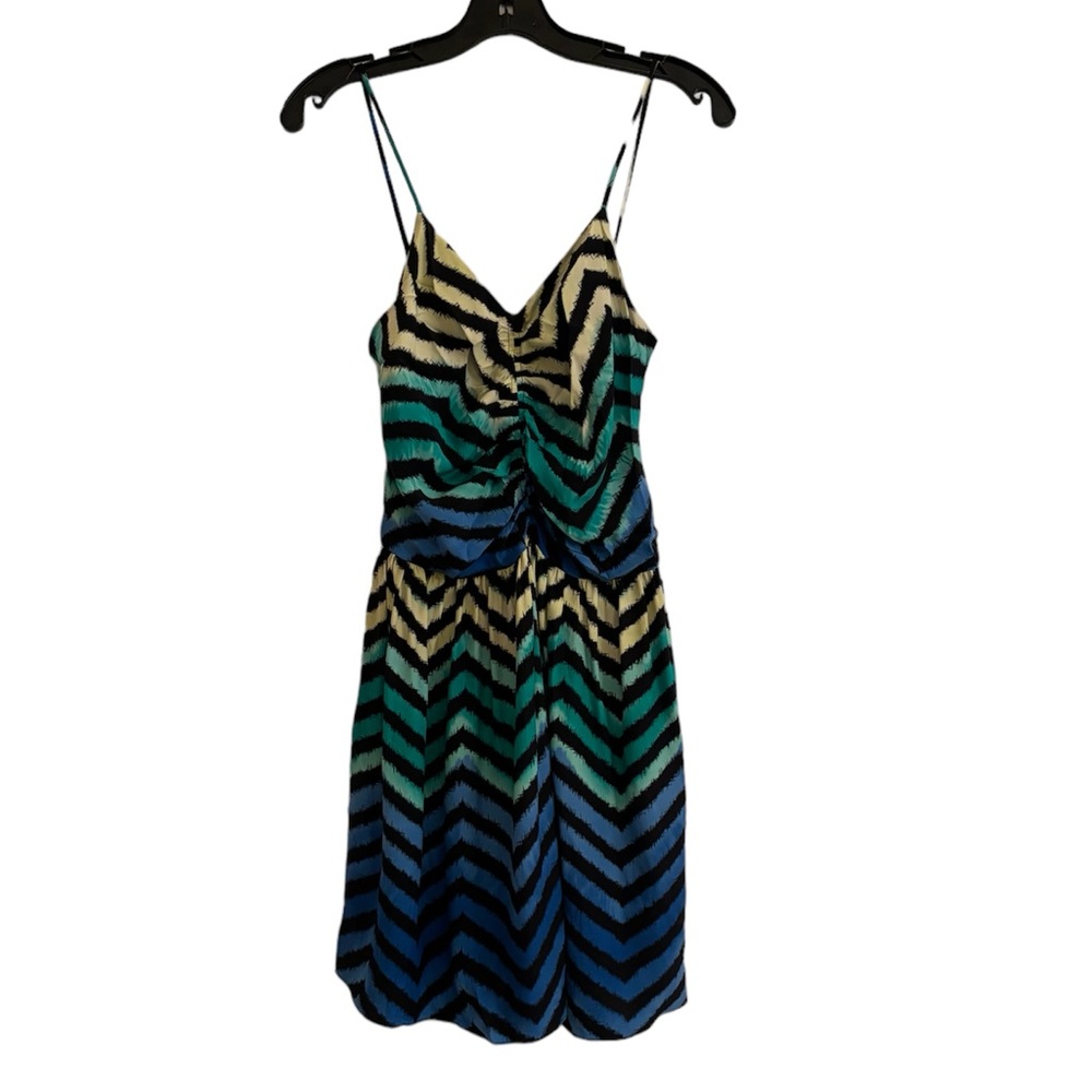PARKER Multi Colored Chevron Printed Spaghetti Strap Dress